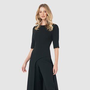 NWOT Kay Unger Davina Walk Thru Jumpsuit in Black - Size 4